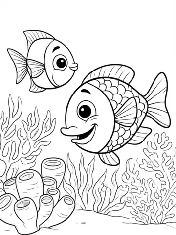 Dive into a whimsical underwater world filled with vibrant fish and coral, waiting to be brought to life with markers. These coloring pages for adults are the perfect way to escape to a colorful and imaginative world.