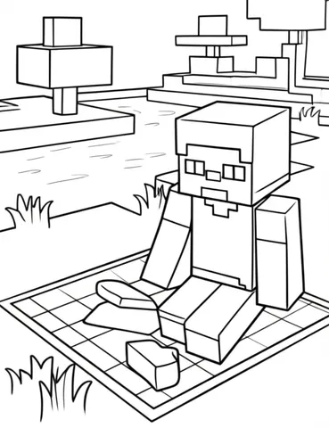 Get ready to color and explore the peaceful world of Minecraft with these free-style coloring pages featuring a picnic by the river. Let your imagination run wild as you bring this serene scene to life with vibrant colors.