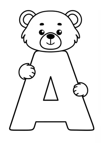 Explore the alphabet with our adorable coloring pages of a curious bear peeking through the letters. Perfect for kids and adults, these pages are sure to provide hours of creative fun!