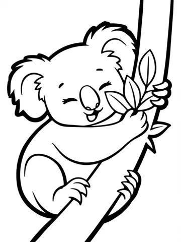 Get creative with our coloring pages featuring a cute koala munching on eucalyptus leaves while hanging from a branch. Perfect for kids and adults alike, these pages will bring a touch of nature and fun to your coloring experience.