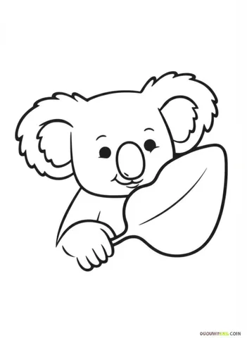 Explore the world of koalas with our collection of coloring pages featuring a curious koala peeking out from behind a eucalyptus leaf. Let your child's imagination run wild as they bring these adorable creatures to life with their own unique colors.