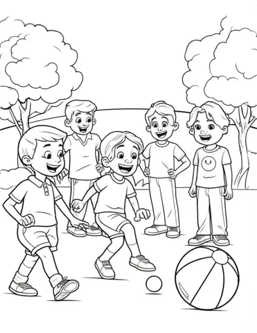Get ready to color in the fun with these coloring pages featuring a group of kids playing a game of kickball in the schoolyard. Let your imagination run wild as you bring these lively scenes to life with your favorite colors.