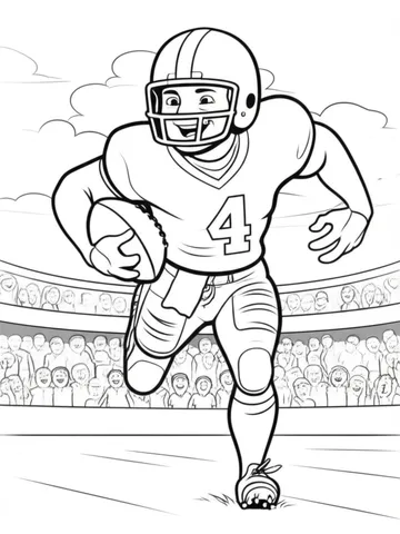 A football player scoring a touchdown in a packed stadium