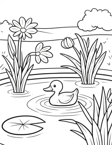 pond pictures to color