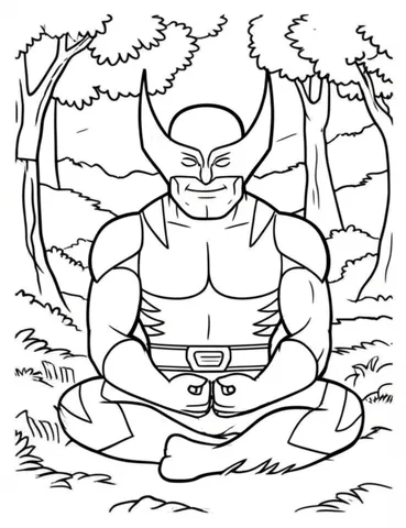Unleash your inner strength and focus with our collection of coloring pages featuring Wolverine meditating in a serene forest. Let your creativity flow and bring these peaceful scenes to life with vibrant colors.