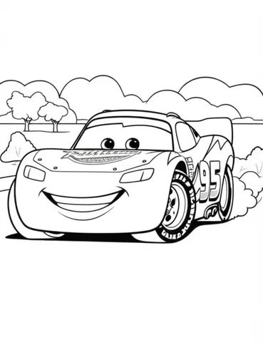 Get ready for high-speed fun with these coloring pages featuring Lightning McQueen revving his engine at the starting line of a race! Perfect for kids and adults alike, these pages will bring the excitement of the track right to your home.