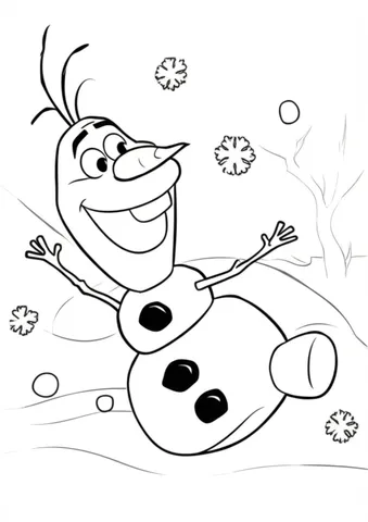Get ready for some frosty fun with these coloring pages of Olaf trying to catch snowflakes on his tongue! Join the lovable snowman from Disney's Frozen as he plays in the snow and tries to catch the perfect snowflake. Perfect for kids and adults alike, these coloring pages will bring a touch of winter wonderland to your day.