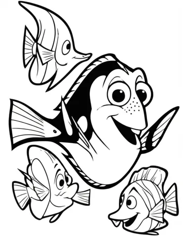 Discover the underwater world of Finding Nemo and Dory with our free coloring pages on Disney Coloring Pages. Print and color your favorite characters from the beloved Pixar movie.