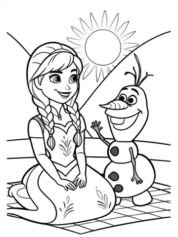 Get your kids excited for summer with our collection of coloring pages featuring Anna and Olaf having a picnic in the sun! These fun and engaging sheets are perfect for children of all ages. Download and print them for free today.