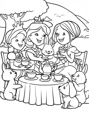 Get ready for a royal tea party with these coloring pages of princesses and their animal friends! These pages are perfect for kids who love princesses and animals. Let your imagination run wild as you color in these fun and whimsical scenes.
