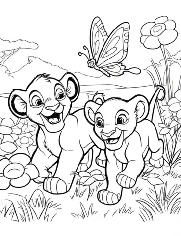 Join Simba and Nala as they hop through a beautiful field of flowers, collecting delicious Easter treats on Disney Easter coloring pages. These fun and festive coloring pages are perfect for kids and adults alike, featuring your favorite Disney characters celebrating the holiday season.