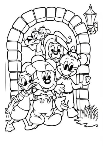 Join your favorite Disney characters as they embark on an adventure through the castle's hidden passages. Color in the magic and excitement with these fun and engaging coloring pages.