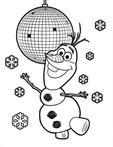 Get creative with our disco-themed coloring pages featuring a happy Olaf surrounded by snowflakes and icicles. Perfect for kids and adults alike, these unique pages will bring a touch of fun and sparkle to your coloring experience.