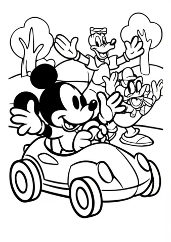Get ready to race with our collection of colouring pages featuring your favorite Disney characters driving fast and furious racing cars. From Lightning McQueen to Mater, these pages will bring excitement and fun to your coloring experience. Start your engines and let your imagination run wild!