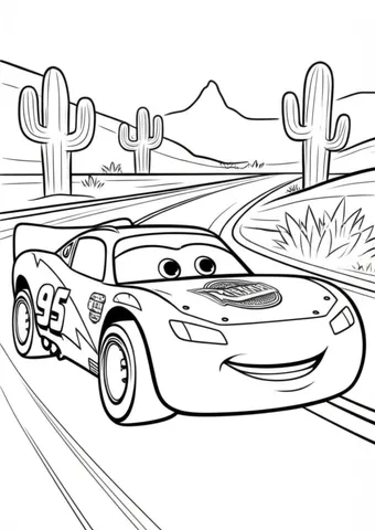 Sally and Lightning McQueen enjoying a romantic drive along Route 66