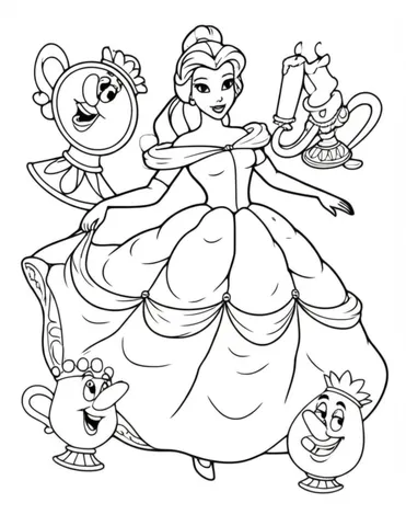 Explore the magical world of Disney with our Belle Beauty and the Beast coloring page. Let your creativity run wild as you bring this classic fairy tale to life with vibrant colors and your own unique style.