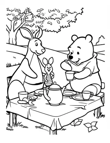 Get ready for a delightful tea party with your favorite characters from the Hundred Acre Wood! Join Kanga and Roo as they have a fun-filled tea party with Pooh, Piglet, Tigger, and Eeyore. Download and print these adorable coloring pages for hours of creative fun!