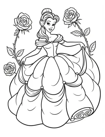 Get ready to color your favorite Disney princess with our collection of printable Princess Belle coloring pages. From her iconic yellow ballgown to her love for books, these coloring pages will bring the magic of Beauty and the Beast to life. Download and print now!