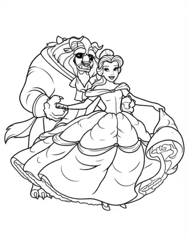Get ready to color your favorite princess with these beautiful Belle coloring pages! Join Belle and her friends on magical adventures in the Beast's castle and beyond. Print and color your own princess Belle pictures now!