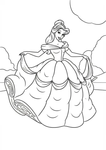 Get your creative juices flowing with our collection of Princess Belle coloring pages. Join Belle and her friends on their magical adventures in the Beauty and the Beast coloring page. With Disney Coloring Pages, you can bring these beloved characters to life with your own unique colors and designs.