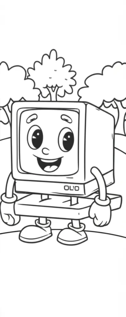 Funny Computer - Computer For Kid - Custom Coloring Pages - Uncategorized