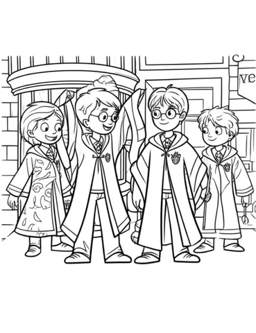Join Harry and his friends on a funky and colorful shopping spree at Diagon Alley as they try on wizarding robes and have a blast!