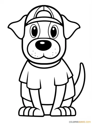 dog with t-shirt and cap