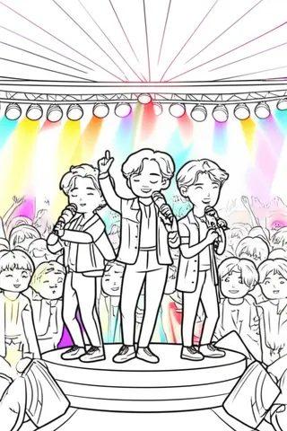 Get ready to rock with our custom K-Pop coloring pages! From cute idols to vibrant concert scenes, our unique designs will bring your love for K-Pop to life. Perfect for all ages and skill levels.