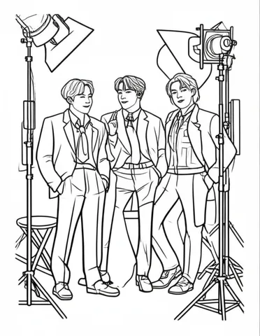 Explore the glamorous world of music videos with our coloring pages featuring idols in their stylish outfits. Let your creativity shine as you bring these scenes to life with vibrant colors.