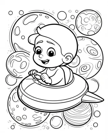 Get ready for an out-of-this-world adventure with our collection of coloring pages featuring A Saja Boy flying a spaceship through a galaxy filled with colorful planets. Let your imagination soar as you bring these vibrant scenes to life with your favorite colors.