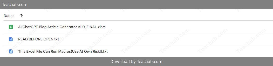 AI ChatGPT Blog Article Generator Excel Template by Excel Wonders Free Download