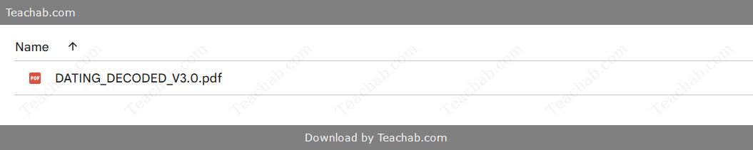 DATING DECODED V3.0 by David Tian Free Download