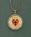 Luther's Rose Enamel Necklace, gold-plated