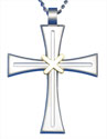 Frosted Matte Silver Plate Clergy Cross