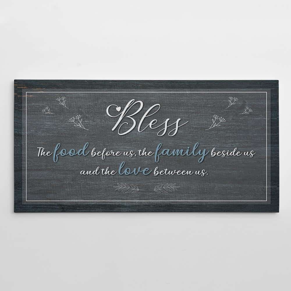 Bless The Food Before Us Wall Art Canvas Sign
