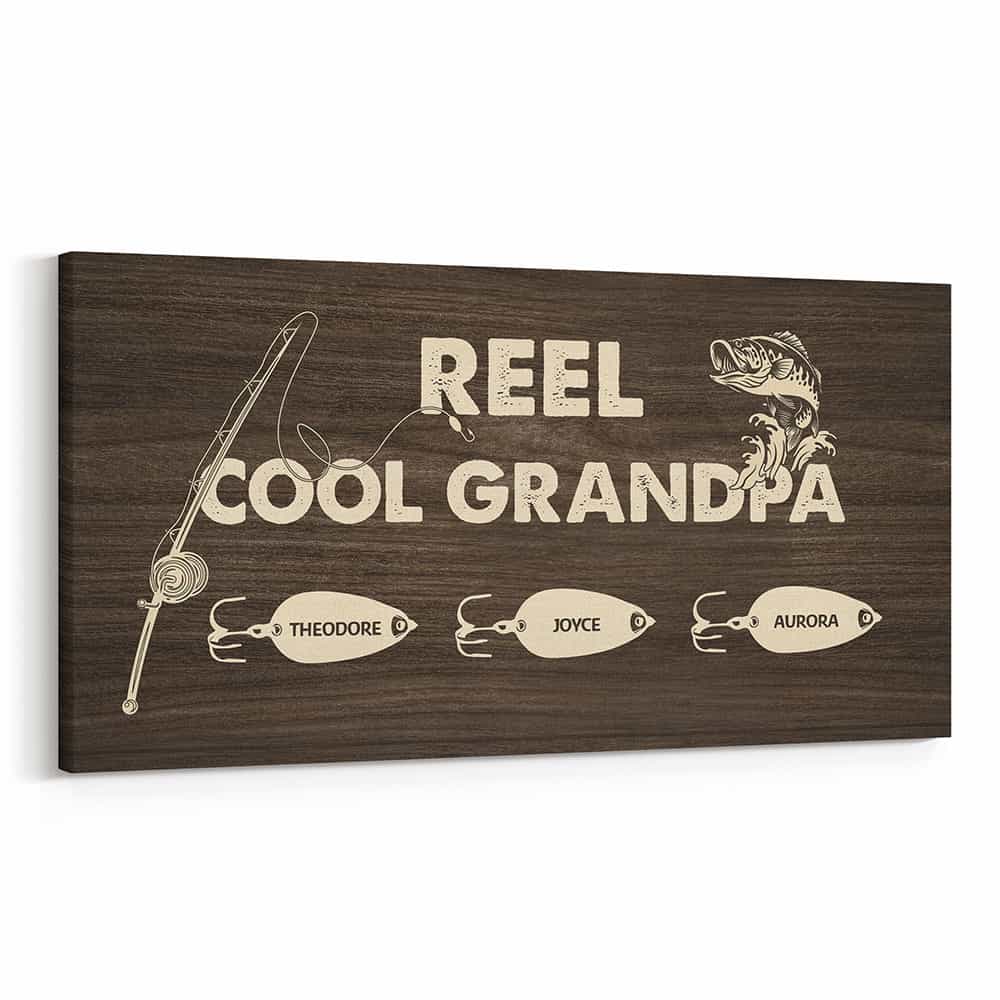 Reel Cool Grandpa Custom Canvas Print