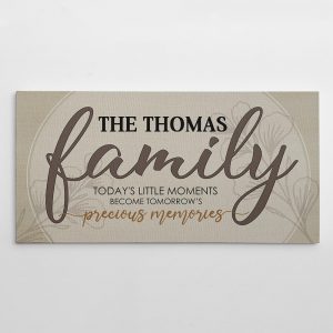 Family Today’s Little Moments Become Tomorrow Precious Memories Custom Name Canvas Print
