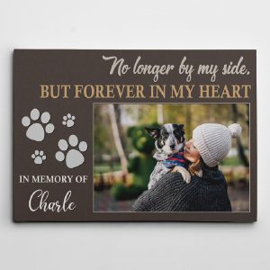 “No Longer by My Side” – Pet Memorial – Custom Photo Canvas Print