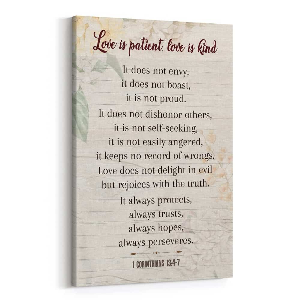 “Love is Patient, Love is Kind” Canvas Sign