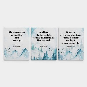 The Mountains Are Calling And I Must Go Split Canvas Print