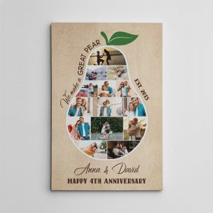 We Make A Great Pear Photo Collage Canvas Print – 4th Anniversary Gift
