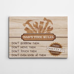 Dad Tool Rules Custom Canvas Print