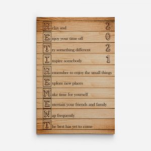 Retirement Acrostic Poem Canvas Sign