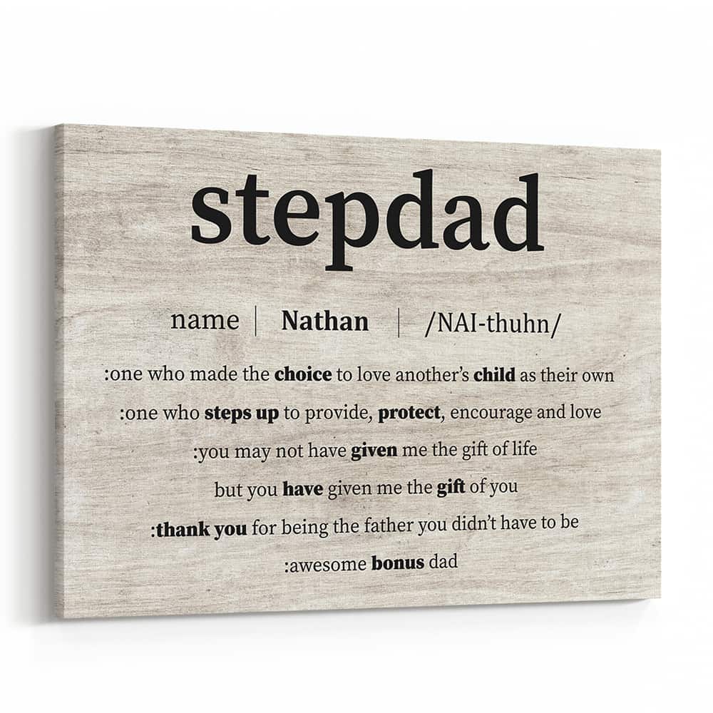 Step Dad Definition Custom Canvas Print
