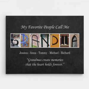 Grandma Letter Art Custom Canvas Print