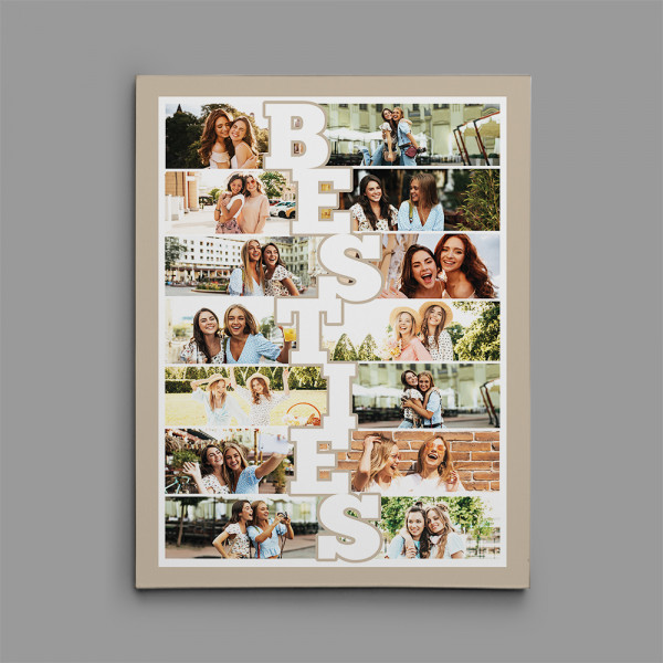 Besties Custom Photo Collage Canvas Print