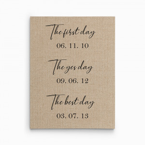 8 Year Anniversary – The First Day The Yes Day The Best Day Custom Canvas Print