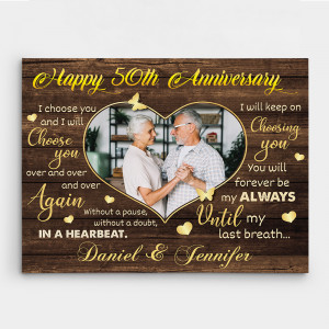 “I Choose You” 50th Anniversary Canvas Print