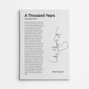 Abstract Face Line Custom Song Lyrics Canvas Print