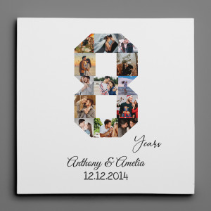 8 Year Anniversary Photo Collage Canvas Print
